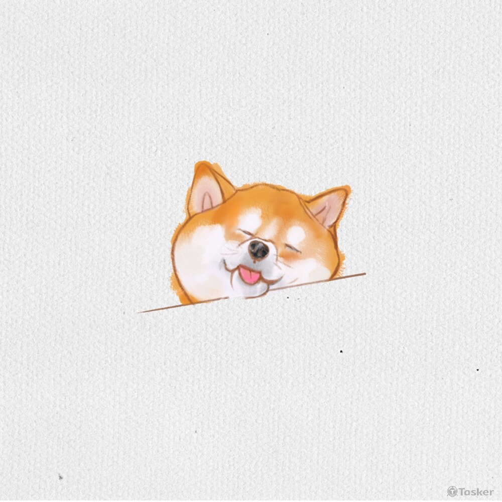 睡着的柴柴_ipad手繪風