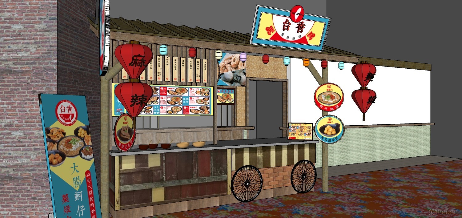 台北大直大食代_台香麻辣麵線店鋪3D-2