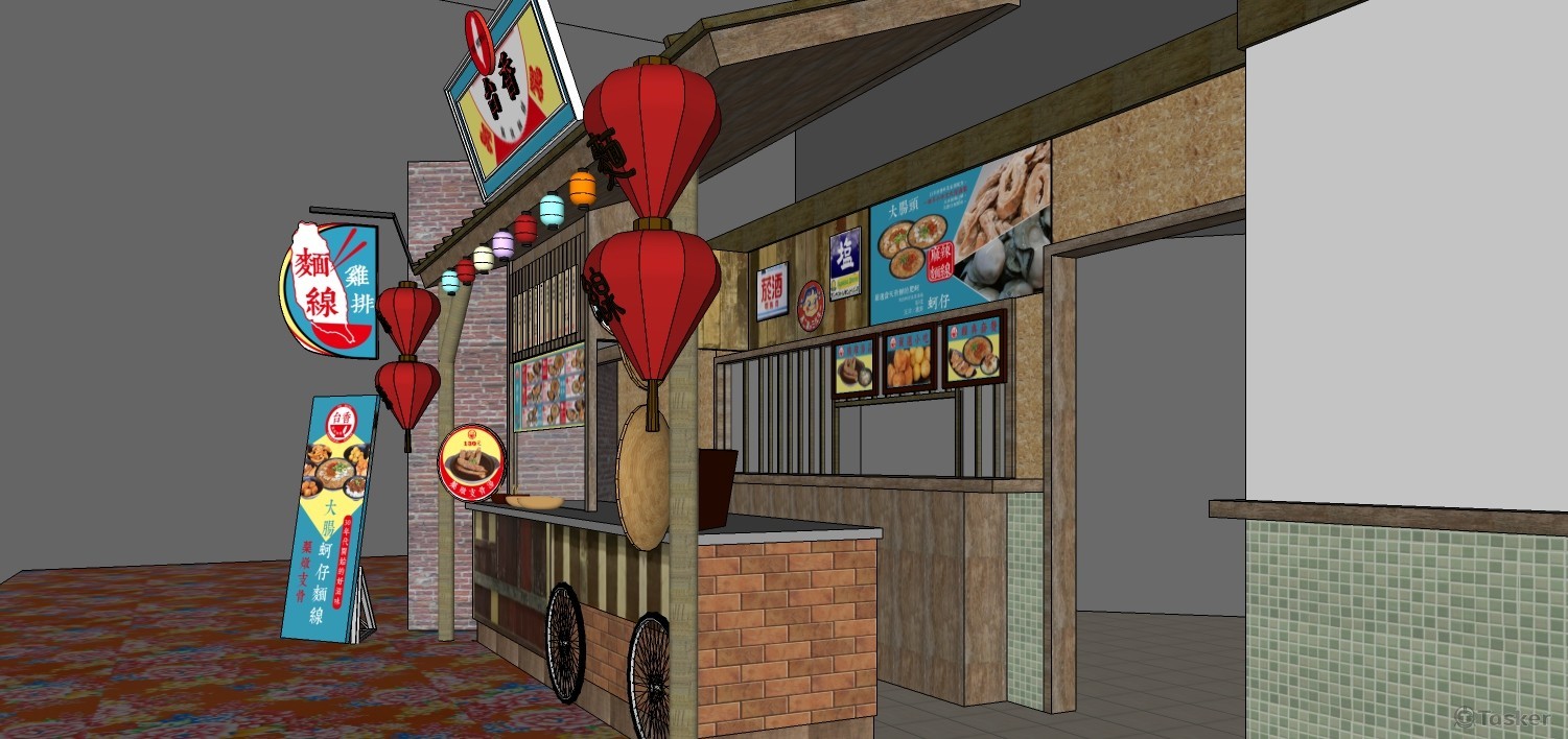 台北大直大食代_台香麻辣麵線店鋪3D-3