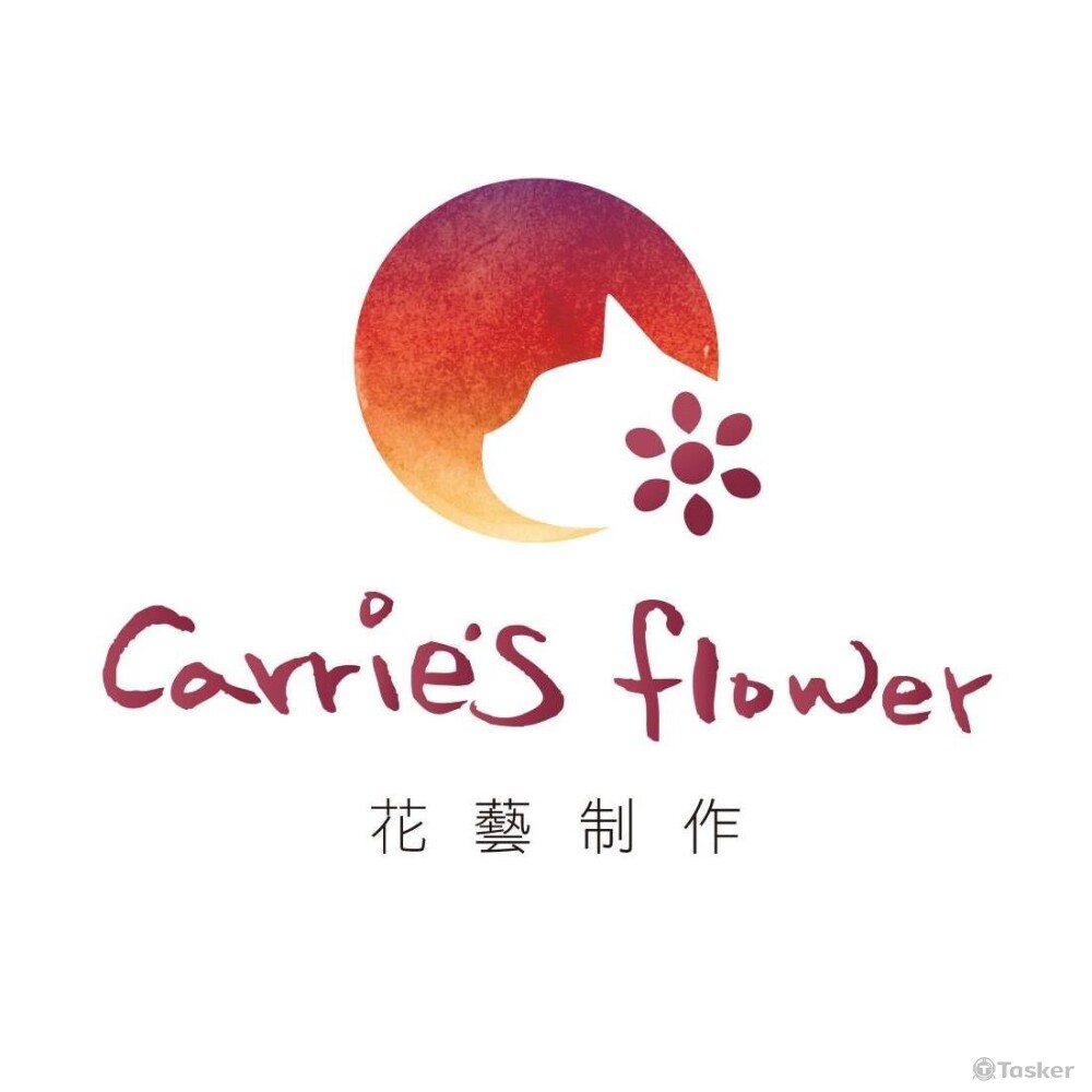 有貓的花藝工作室logo設計