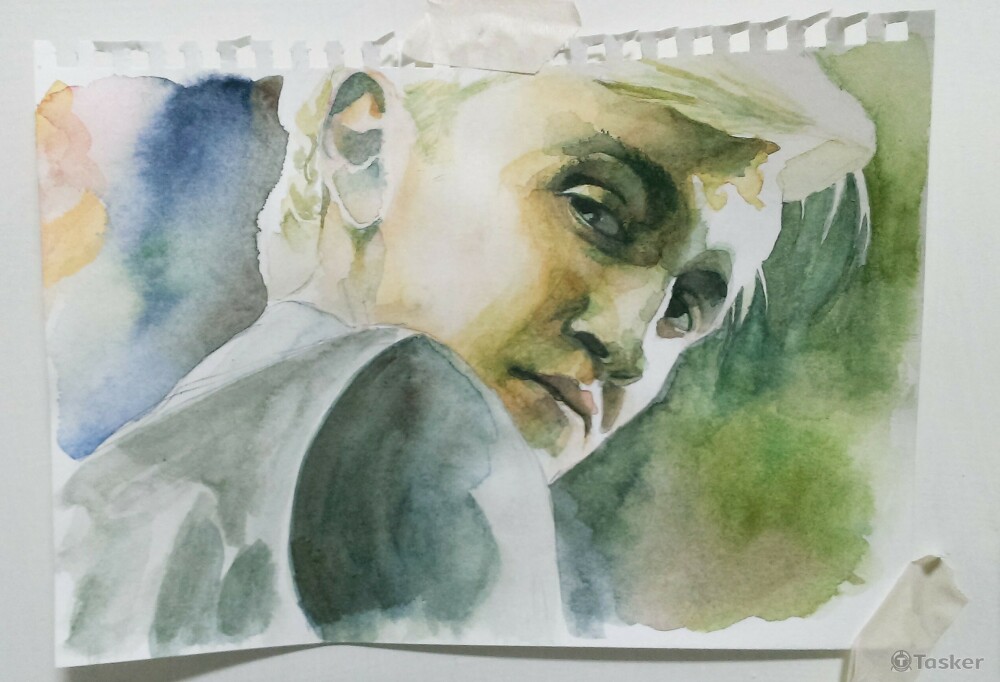 水彩人像