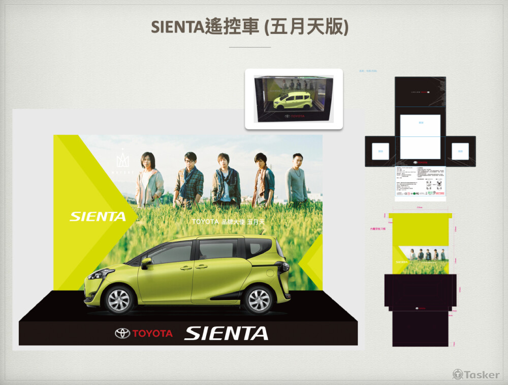 TOYOTA SIENTA遙控車 包裝盒(五月天版)