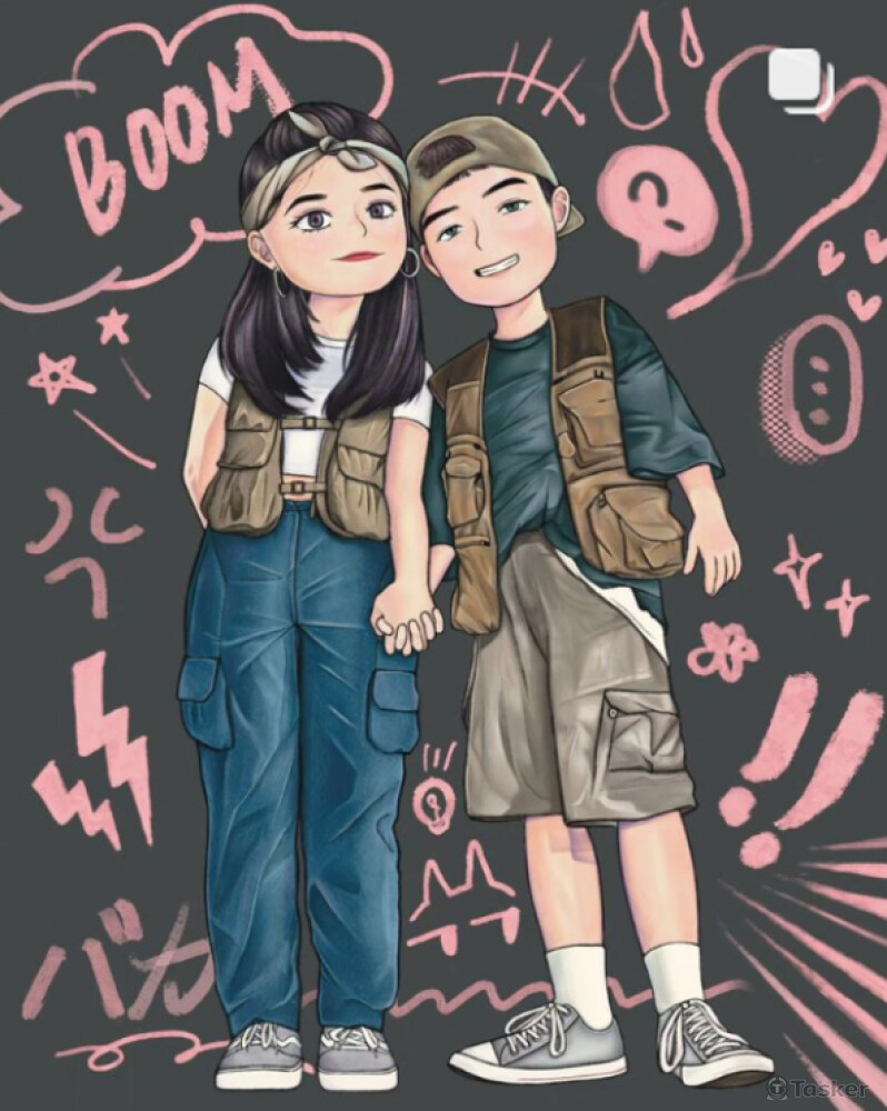 情侶似顏繪/細節/全身