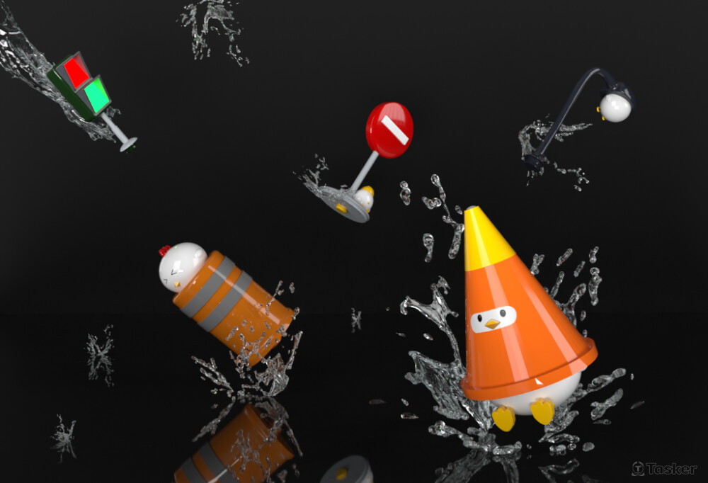 針對兒童設計，以道路為主題設計5種款式