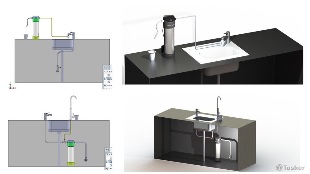 濾水器實際配置渲染