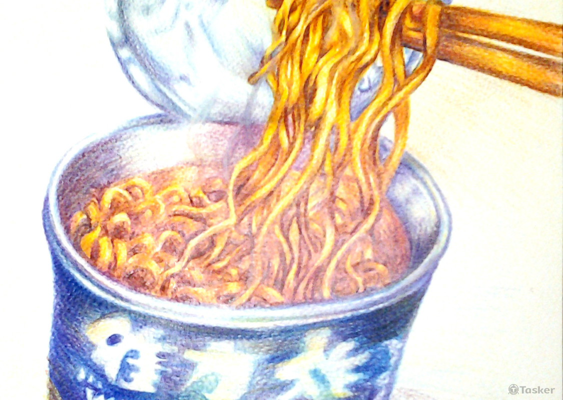 泡麵/色鉛筆