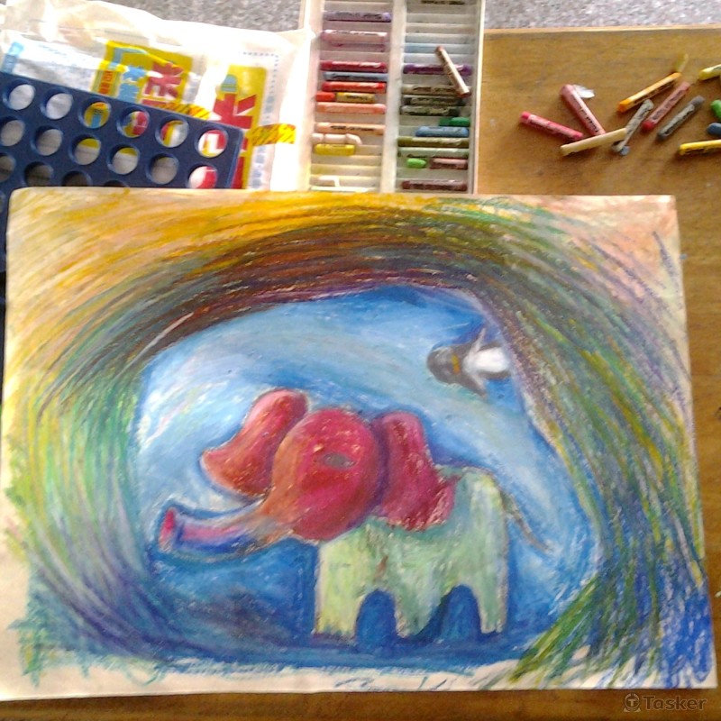 夢想的大象/蠟筆、教學