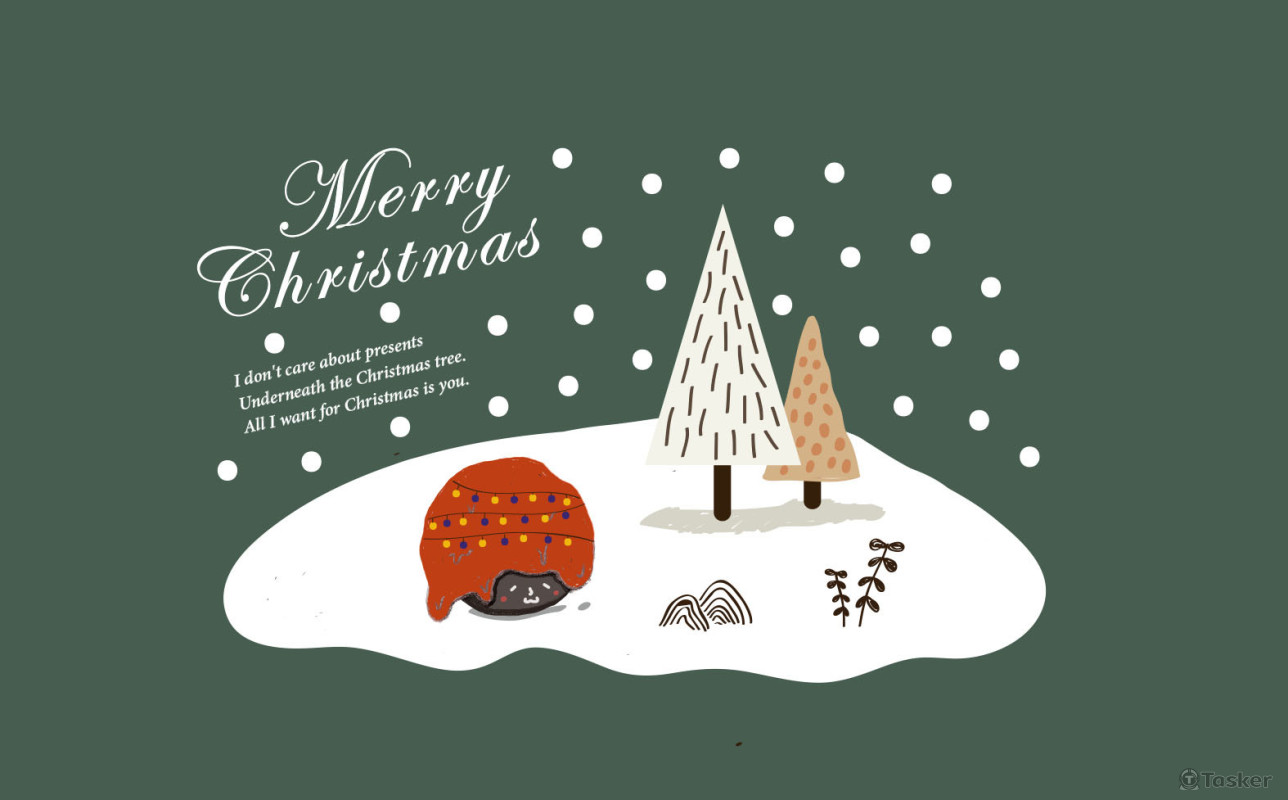 主打珍珠飲品店 - 聖誕活動插畫設計