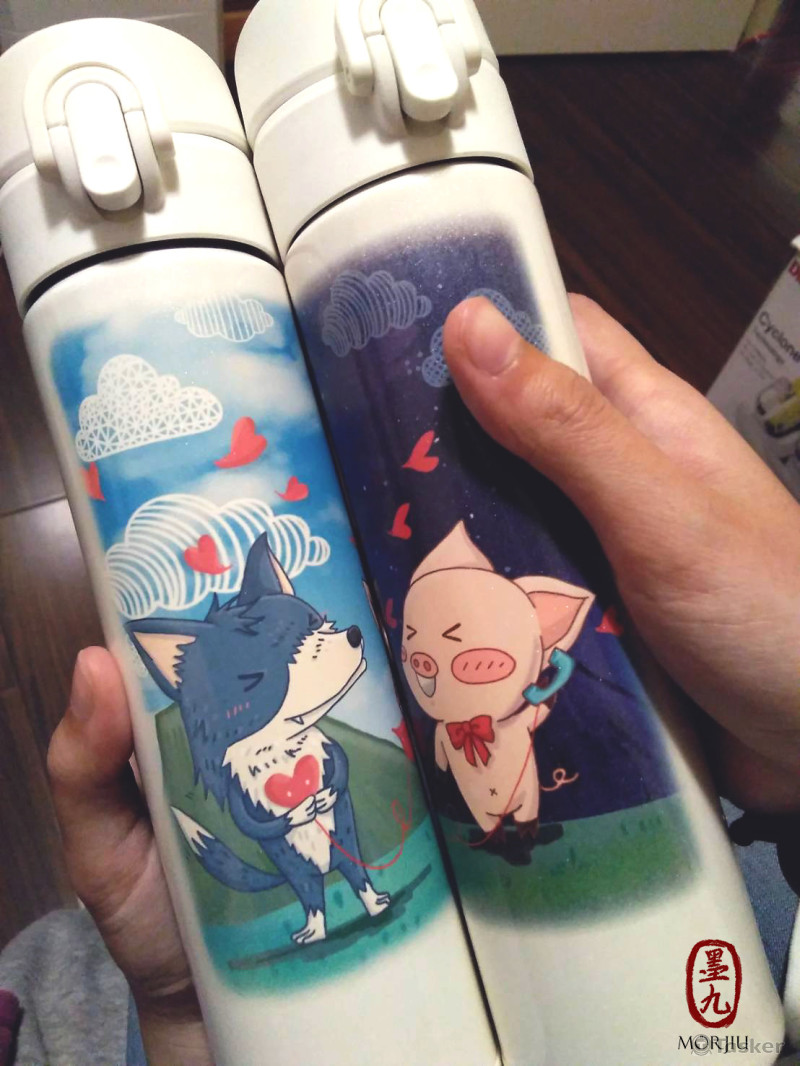 豬豬與狼狼(保溫瓶正面1)