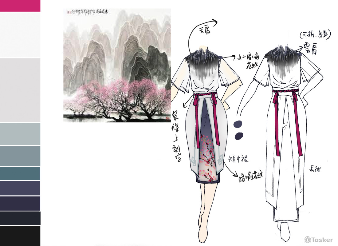 中國古風服裝設計圖