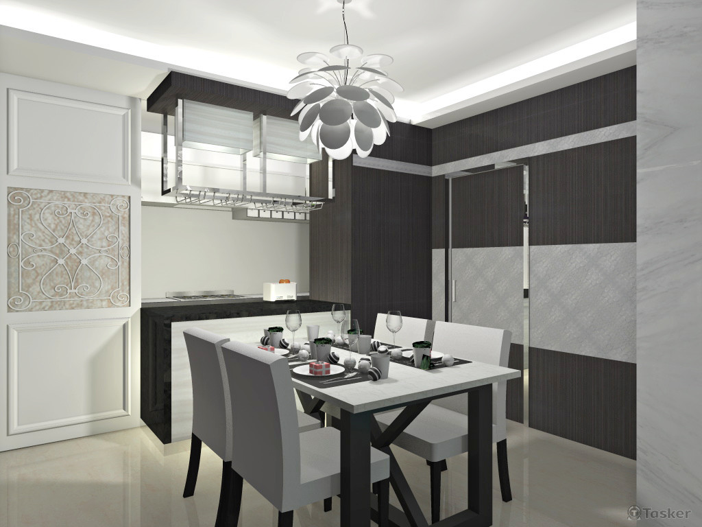 新古典餐廳3D圖