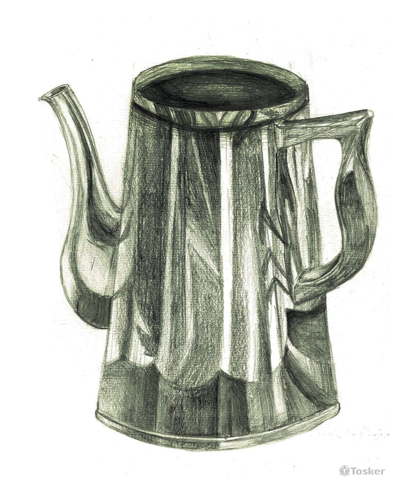 鉛筆素描練習-鐵壺