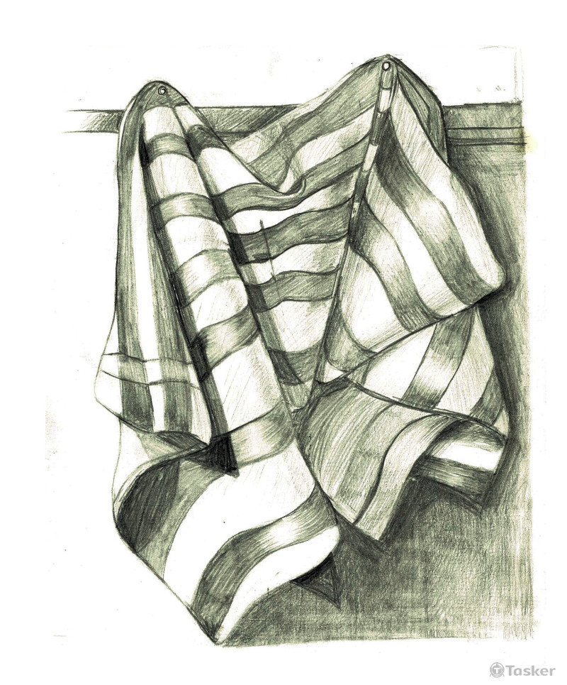 鉛筆素描練習-布