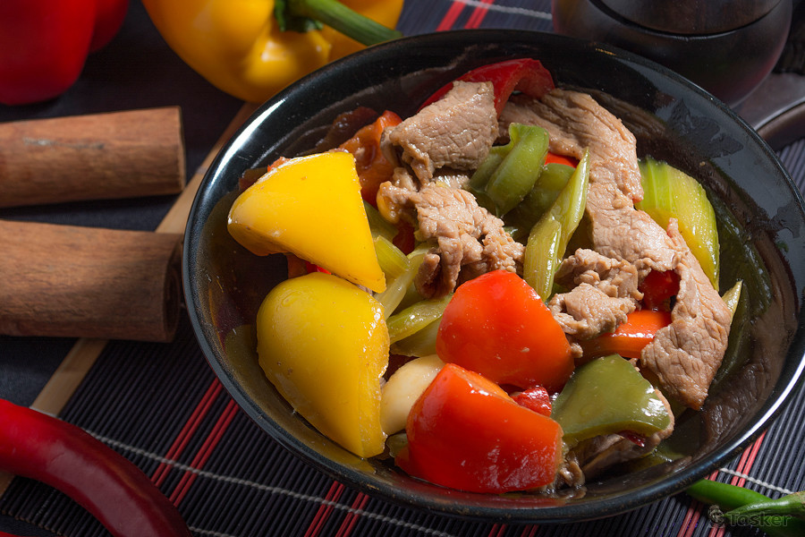 青椒肉片商品攝影