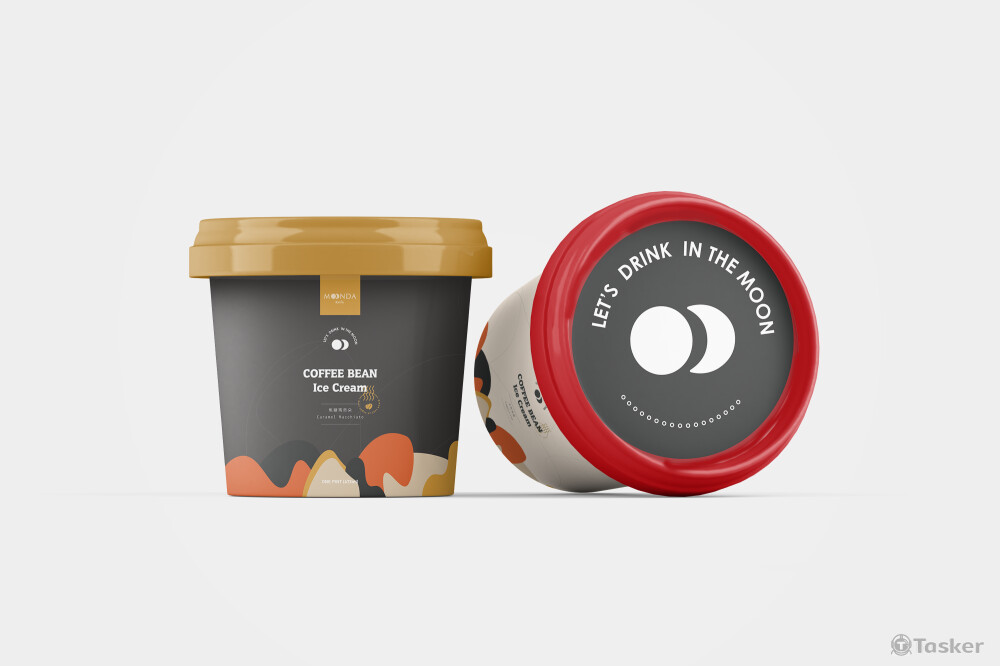 四種型態不規則的形體，表現出味蕾流動的意象