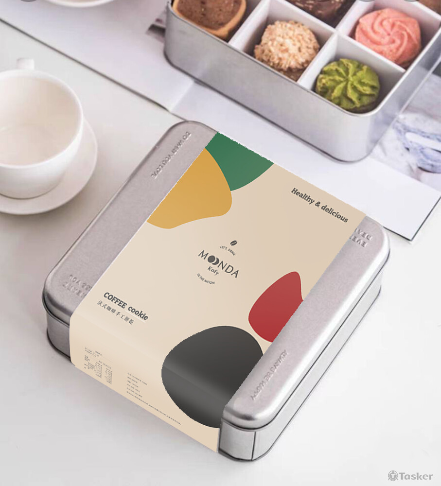 四種型態不規則的形體，表現出味蕾流動的意象