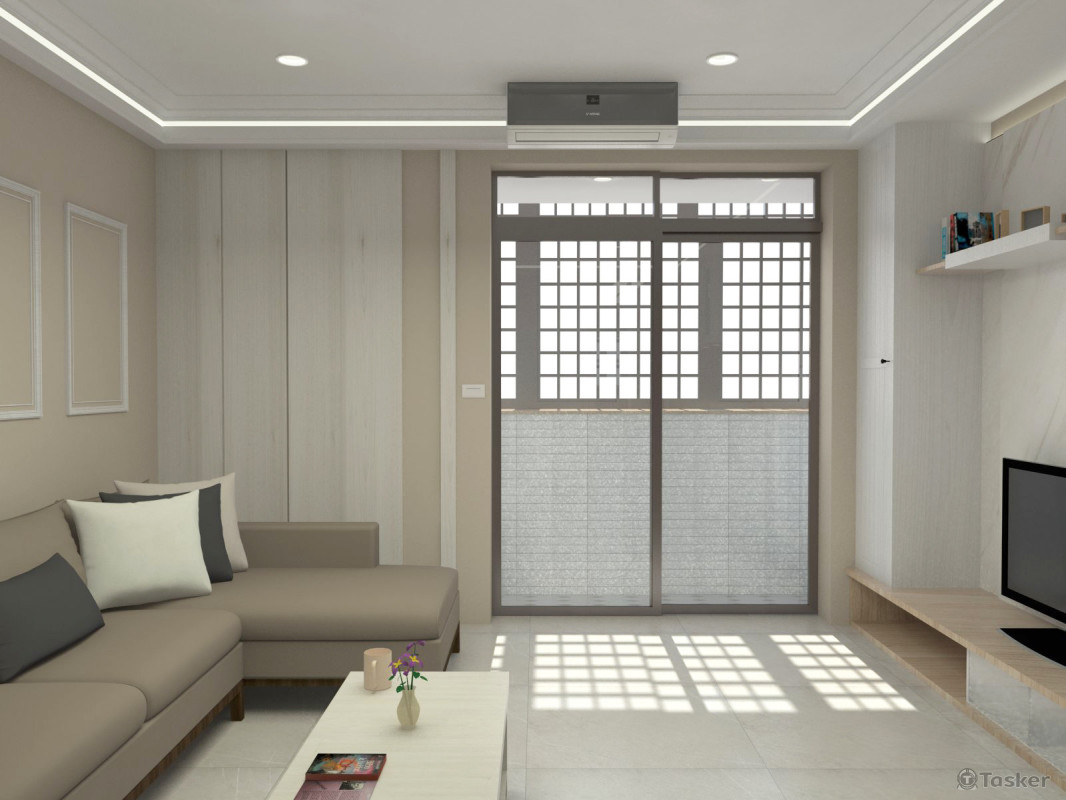 北歐風客廳3D圖