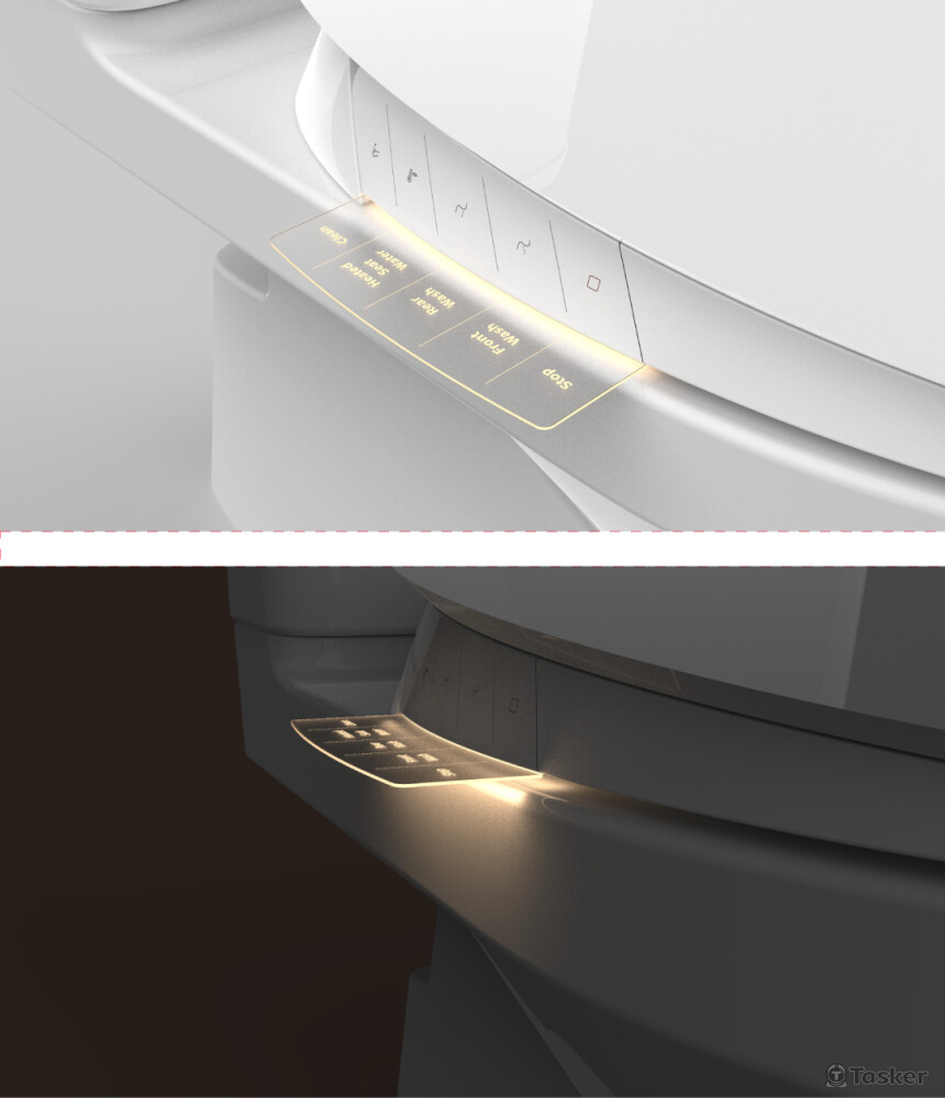 光導設計引導按鈕位置，夜間操作也能直覺找到使用區域。