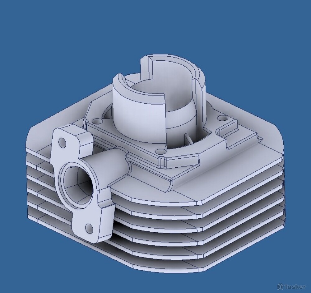 Dio汽缸機械立體繪圖