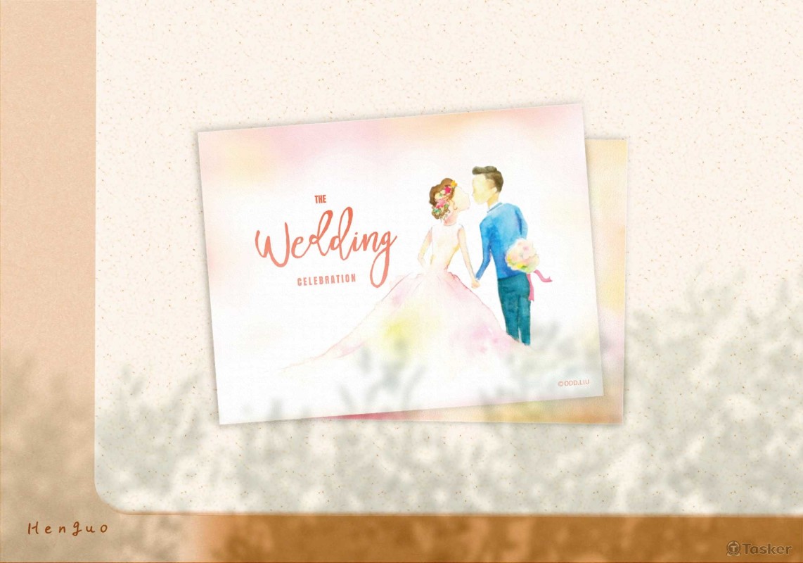 客製喜帖：水彩插畫、平面設計