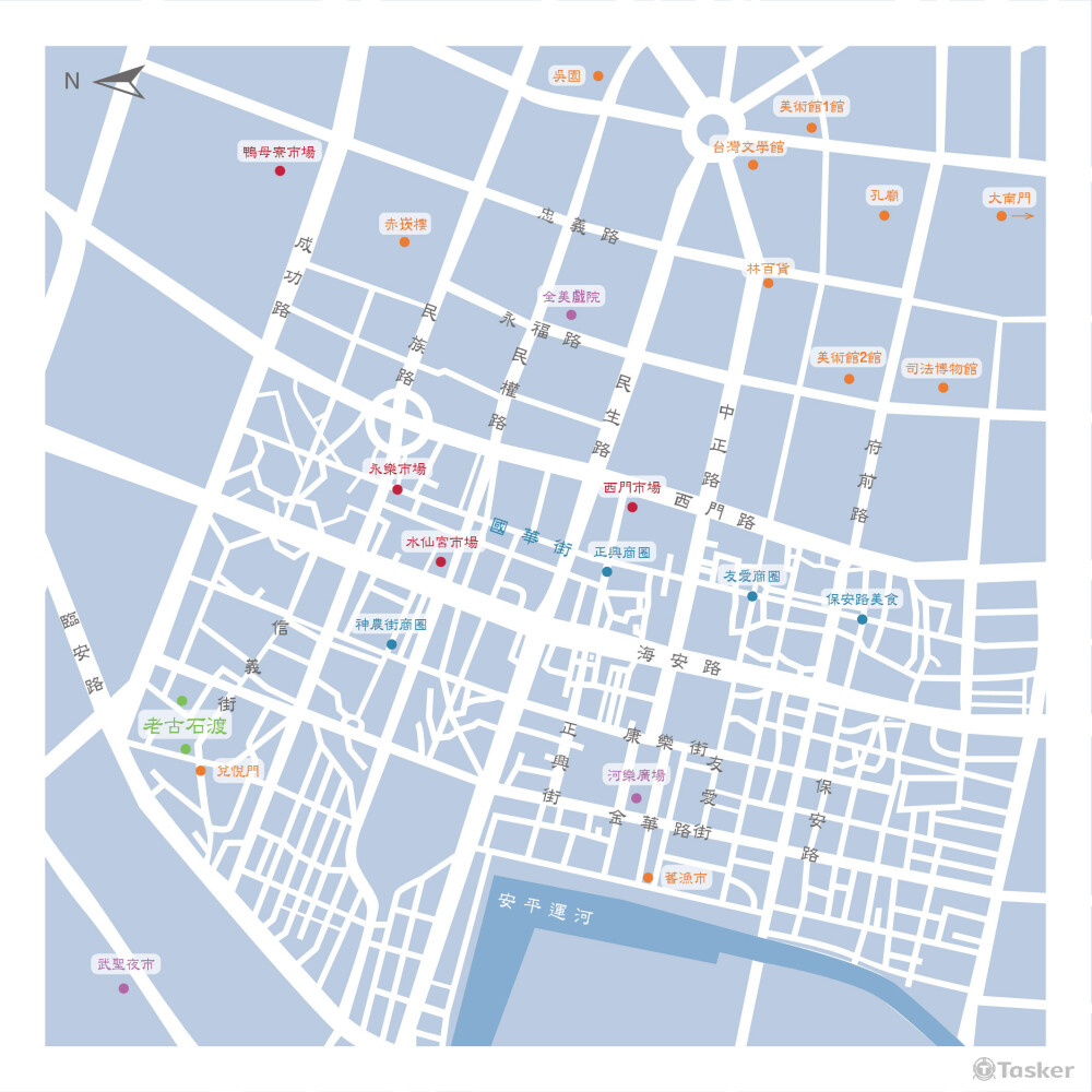 現代台南市地圖