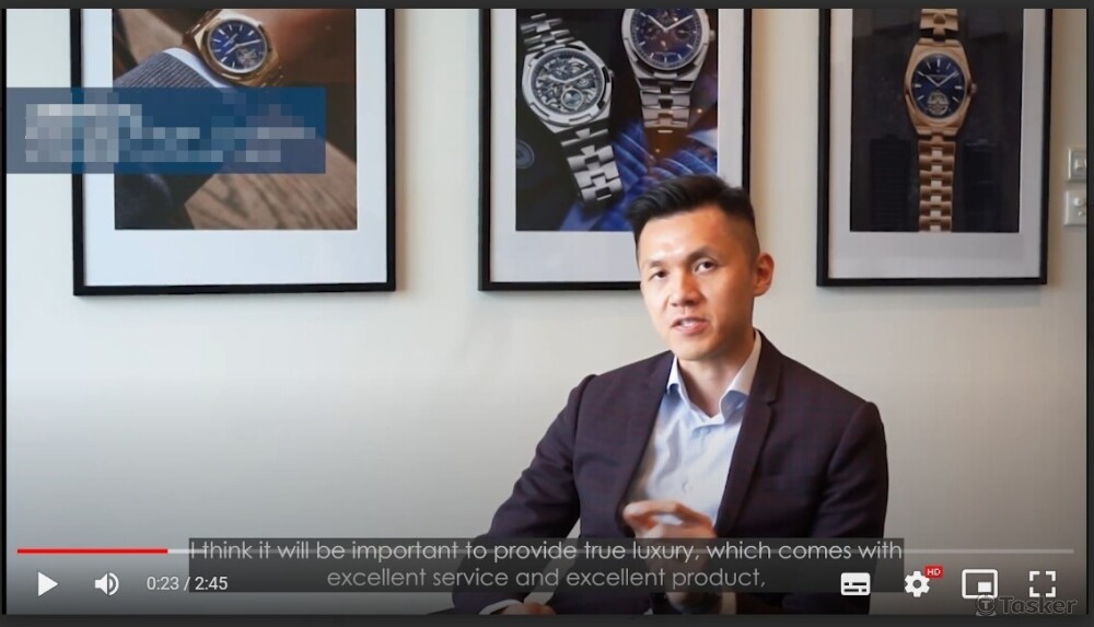 此為知名時尚集團內部培訓教材的影片，主要協助針對影片中人物的口語打出字幕