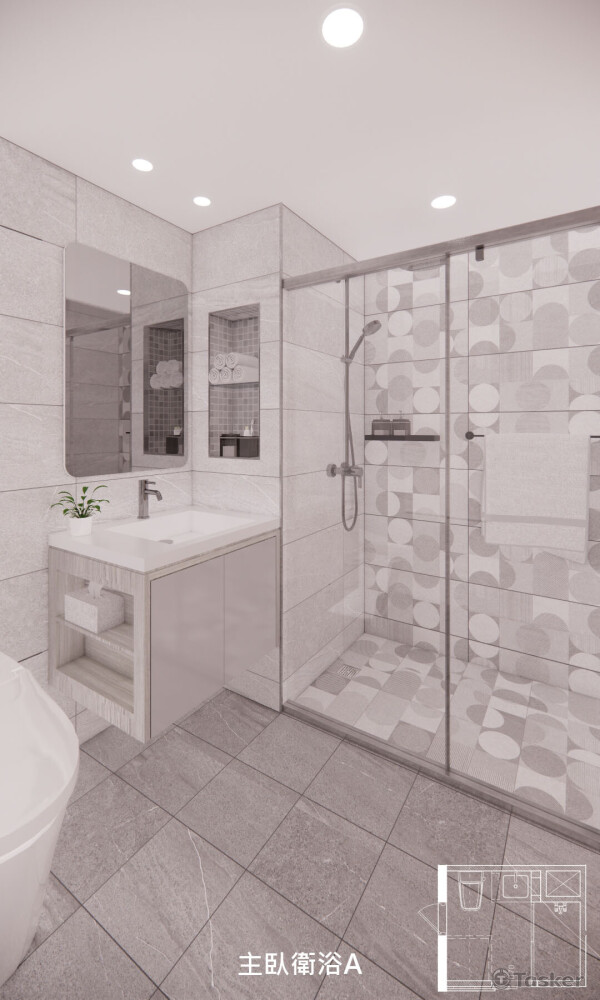 浴室磁磚搭配模擬圖