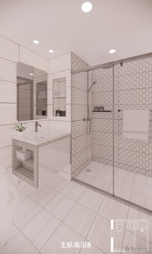 浴室磁磚搭配模擬圖