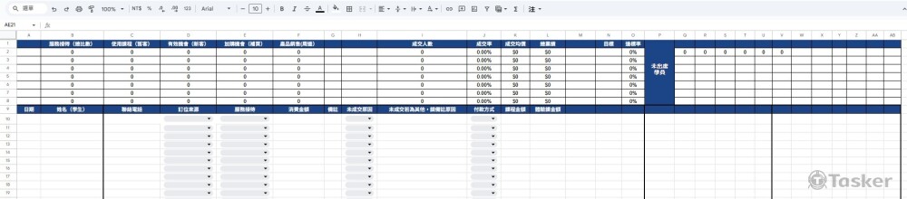 設計可直接填寫的表單， 並自動統計成交數、成交率與總業績。
