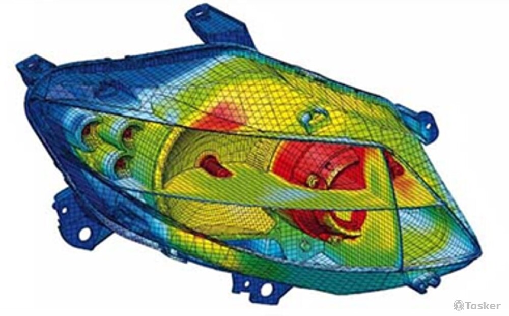 車燈溫度、流場、濕度、霧氣分析