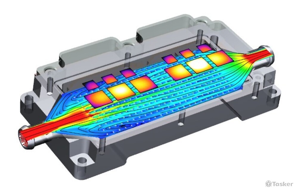 IGBT溫度與水冷溫度流場分析