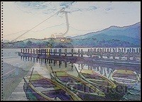 名信片插畫*日月潭(競標作品)