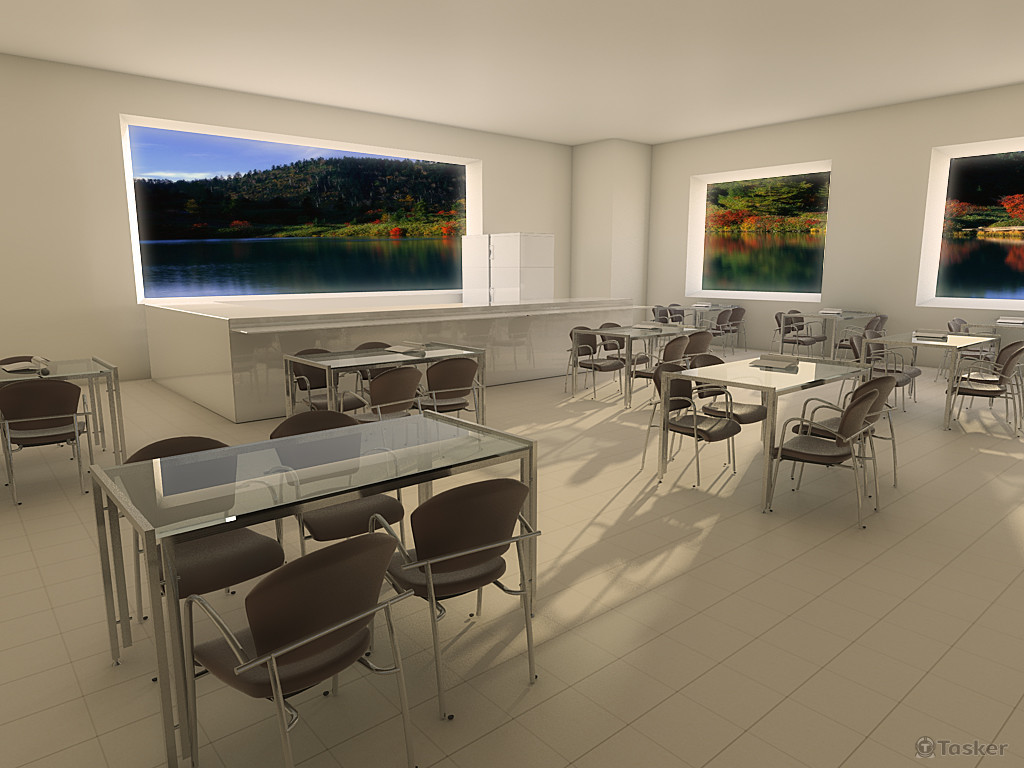 暖色系湖上餐廳