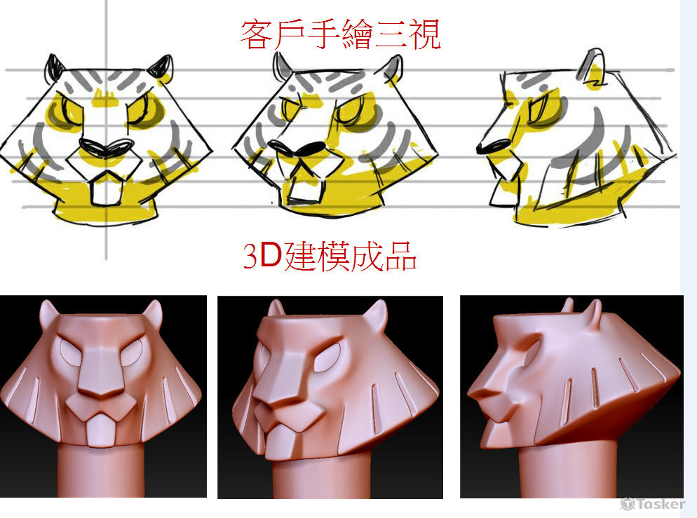 3D虎頭建模