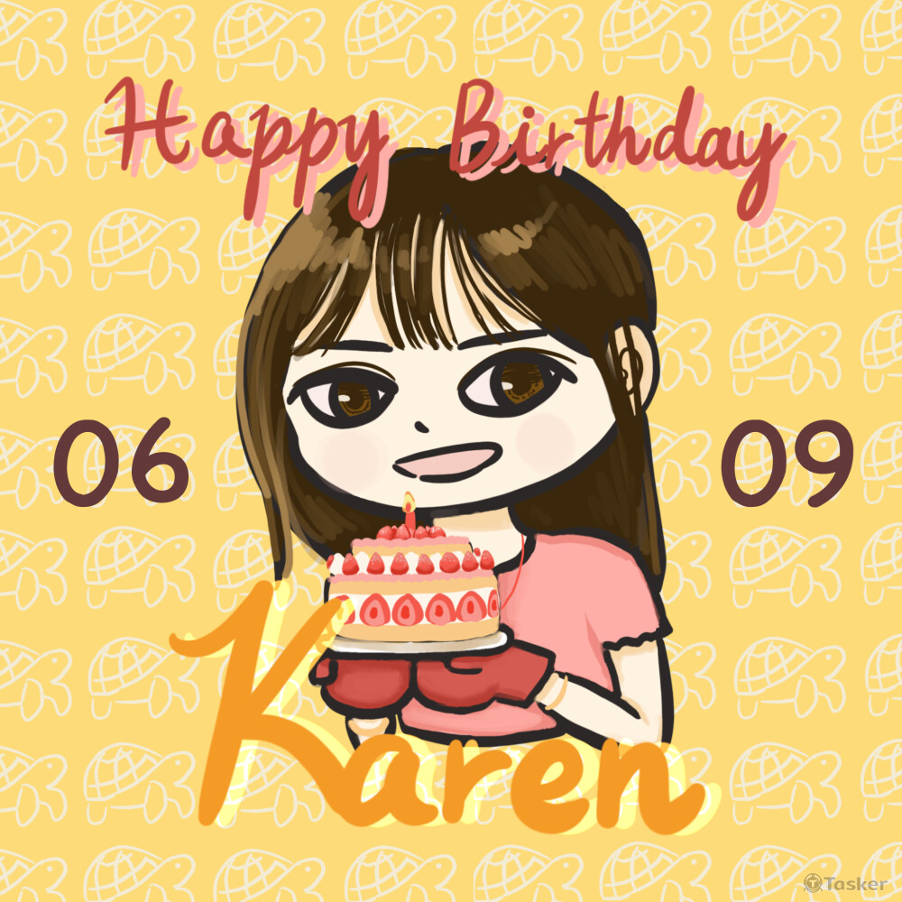 人物似顏繪生日賀卡