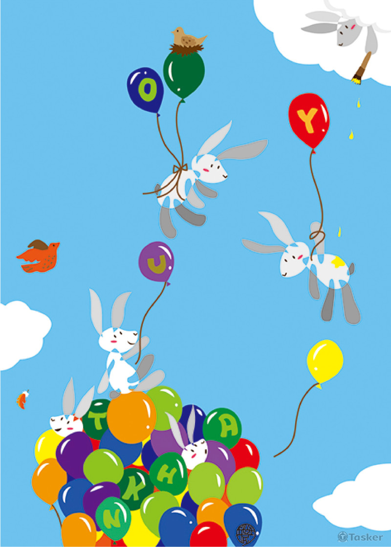 感謝卡設計－頑皮兔