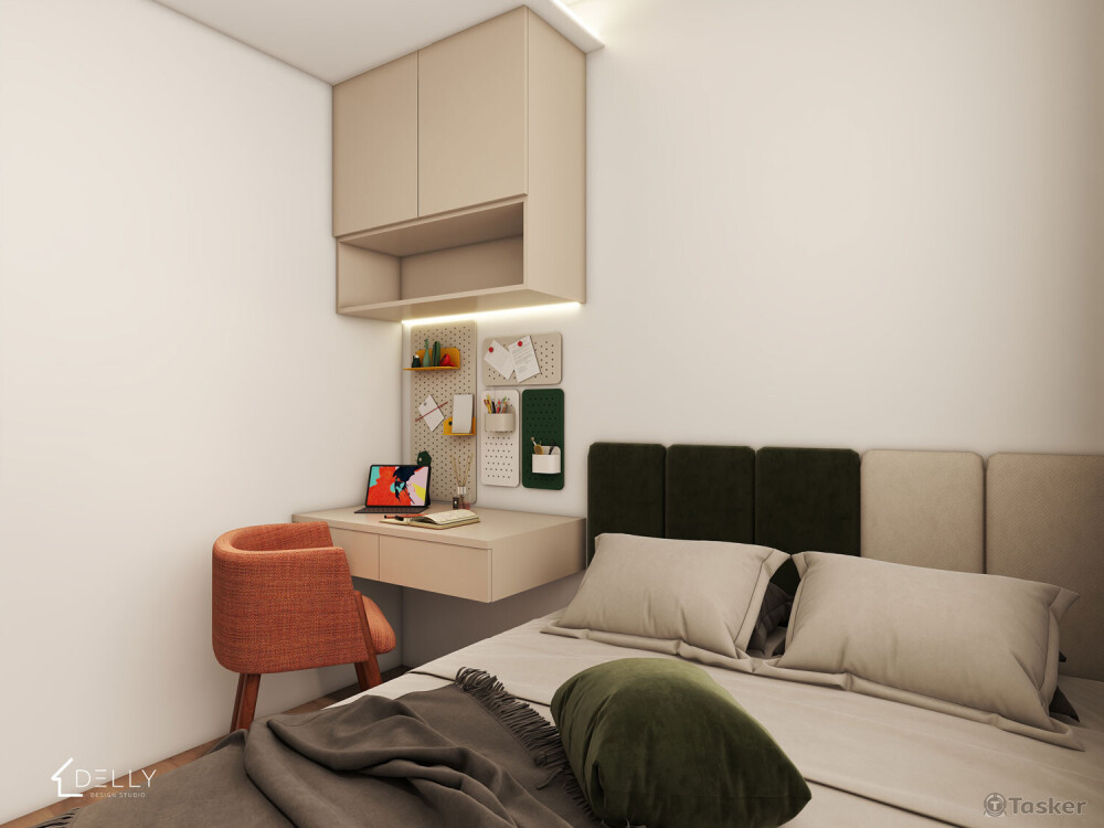 簡潔明亮色搭配，使整體空間感更大