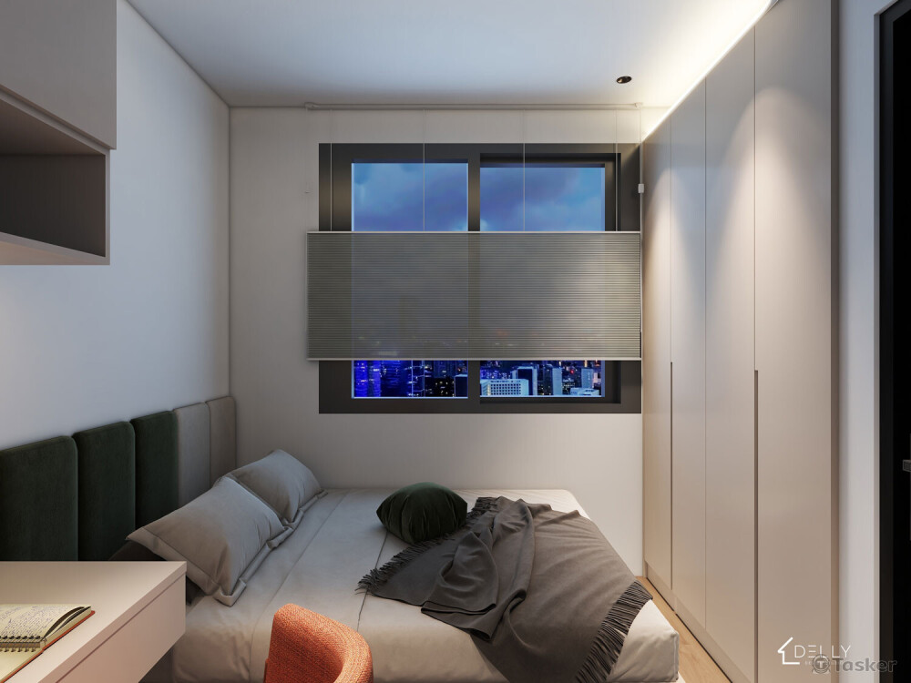 以蜂巢簾取代厚重的傳統窗簾