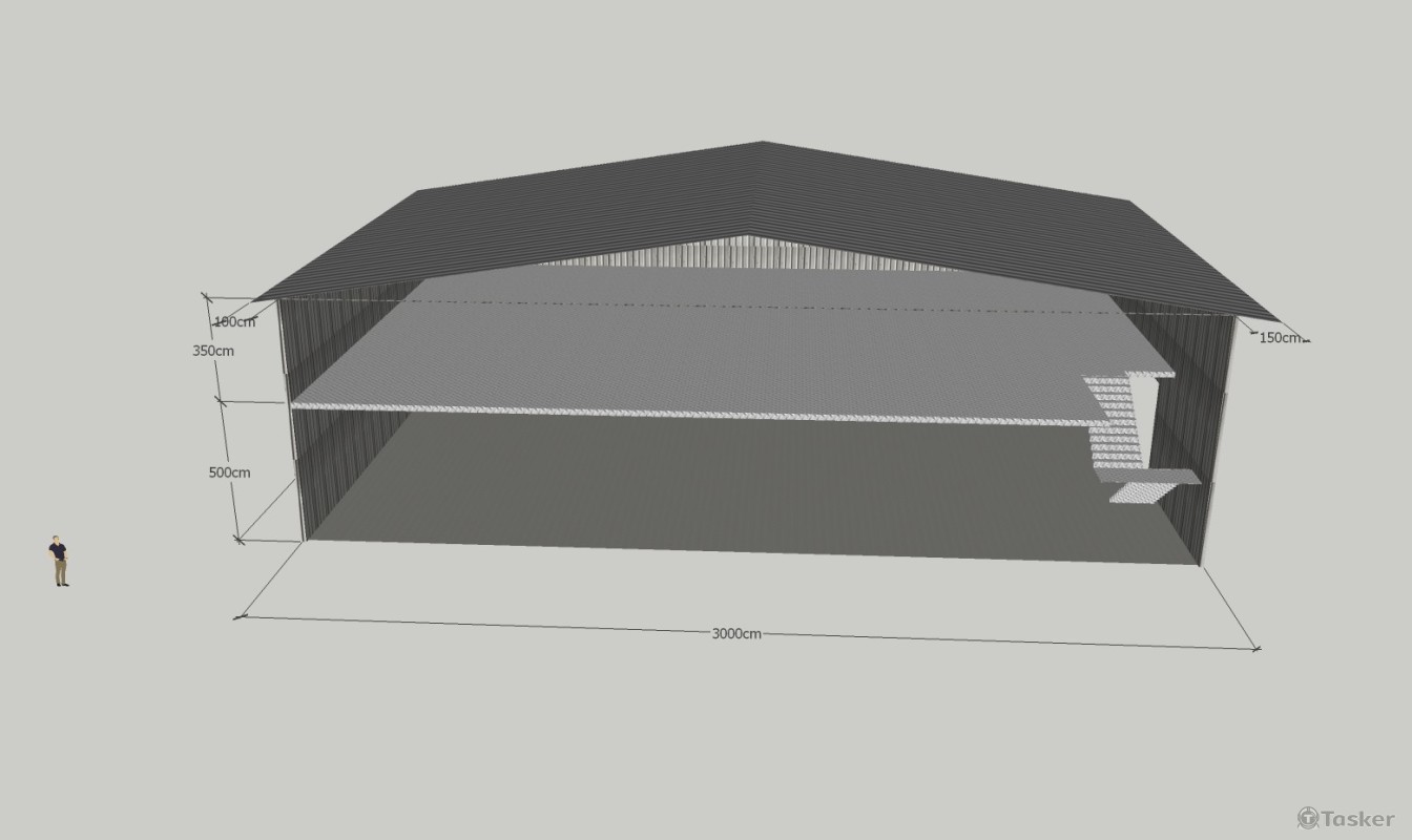 莊案鐵皮屋外觀，簡易示意圖，一式500元含修改三次。