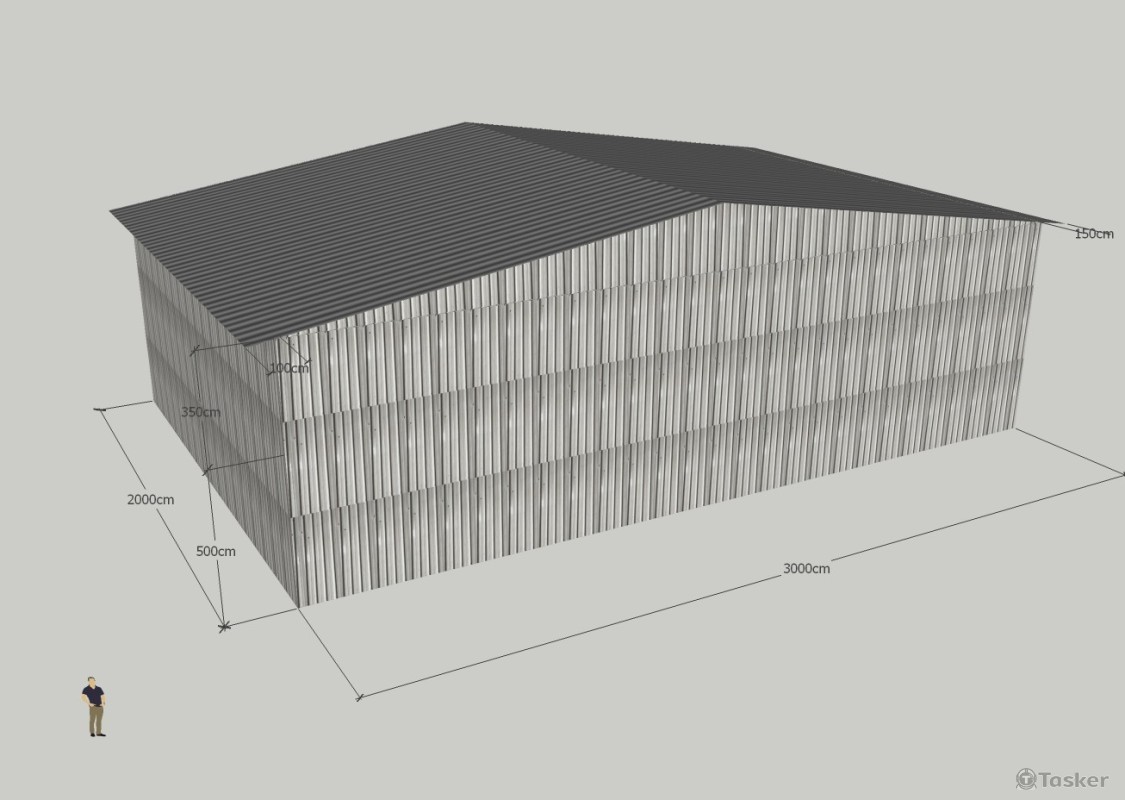 莊案鐵皮屋外觀，簡易示意圖，一式500元含修改三次。