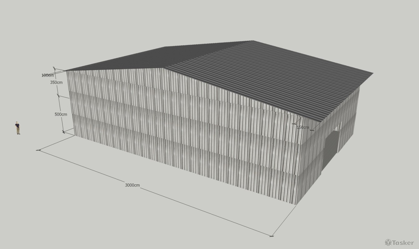 莊案鐵皮屋外觀，簡易示意圖，一式500元含修改三次。
