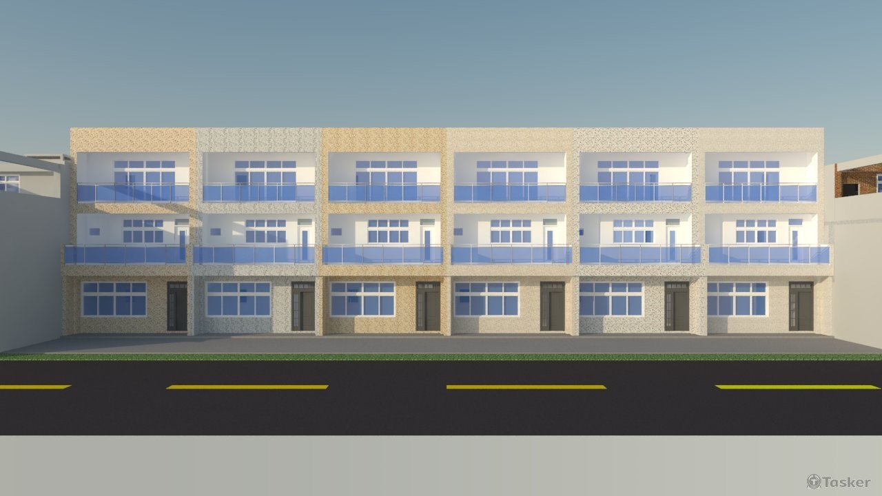 客戶提供平面圖，敝人將其轉為3D建築物平面隔間後回傳圖檔。