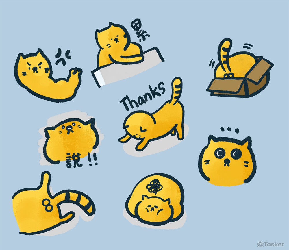 寵物專屬貼圖：範例為橘貓