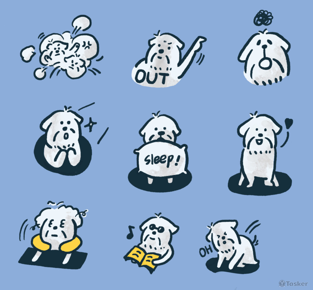 寵物專屬貼圖：範例為馬爾濟斯