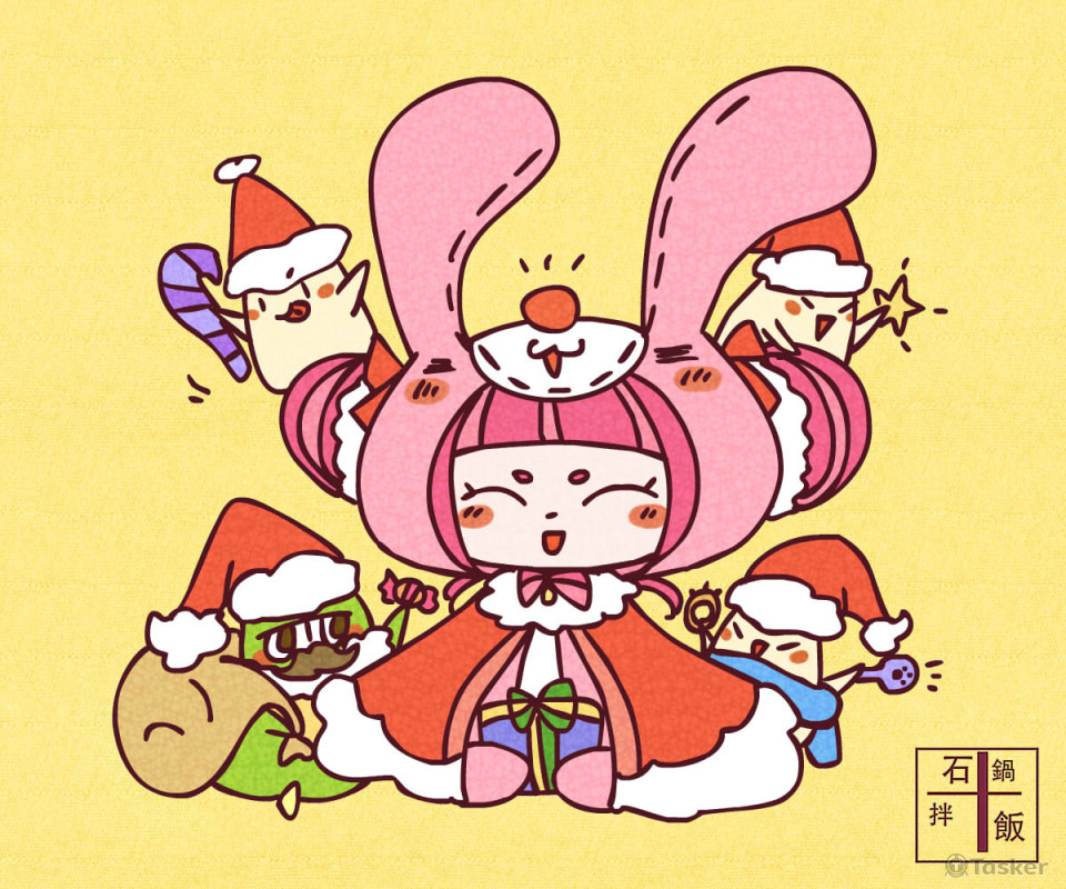 「粉紅兔」-聖誕卡片