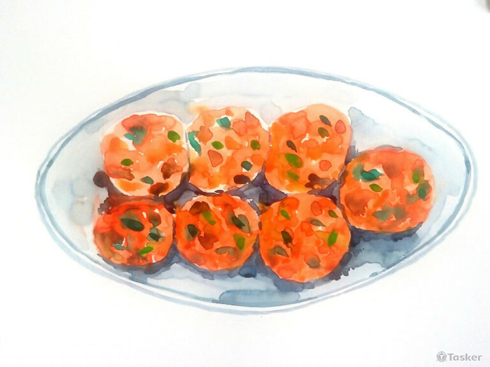 黑豆桑-酒蒸丸子-水彩