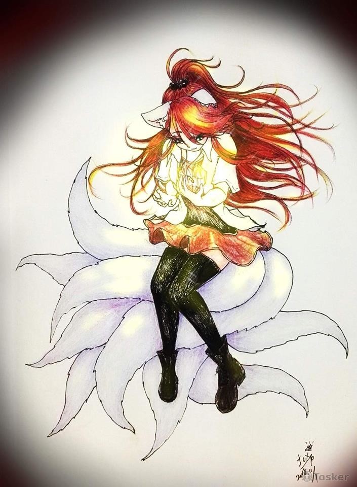 心之悸動-色鉛 (用繪圖軟體添加光的感覺)