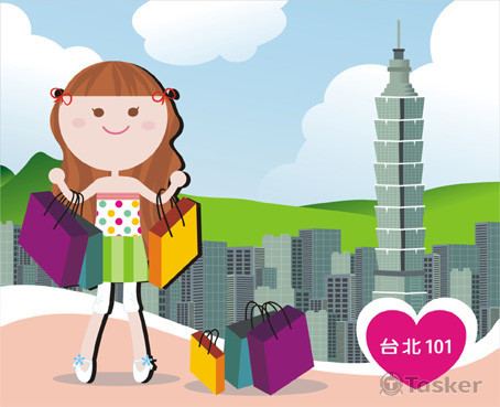 向量插畫-台北101