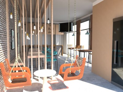 3D複合式咖啡廳繪圖渲染案例 0429