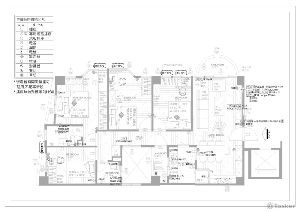 插座及弱電配置圖